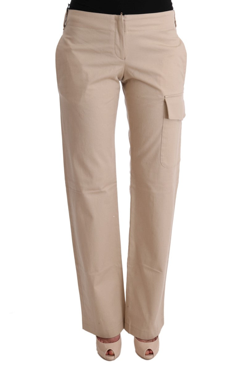 Ermanno Scervino Beige Cotton Wool Regular Fit Trousers